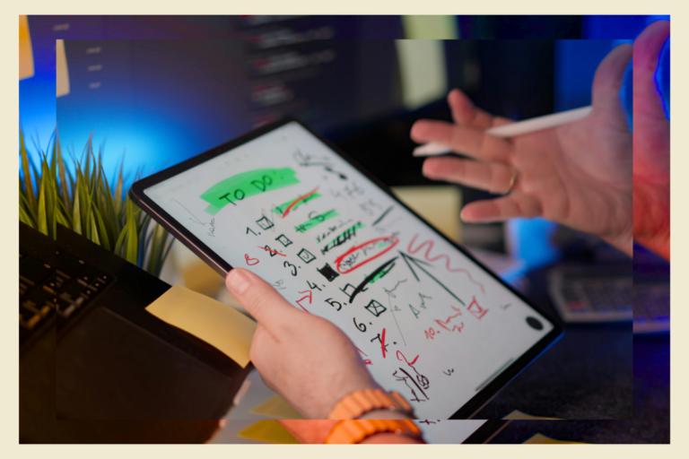 Lista de tarefas em um tablet